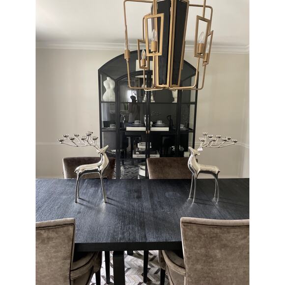 Set of 2 Pottery Barn Silver Reindeer 20” Candle Holder Christmas Décor Holiday - Picture 14 of 16